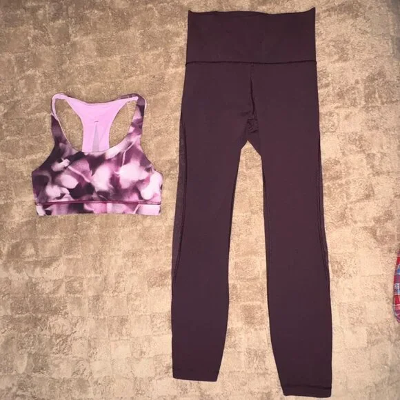 Lot of 2 Lululemon Meant To Move 7/8 Tight 25" Leggings & Invigorate Yoga Bra 4 - Picture 14 of 15